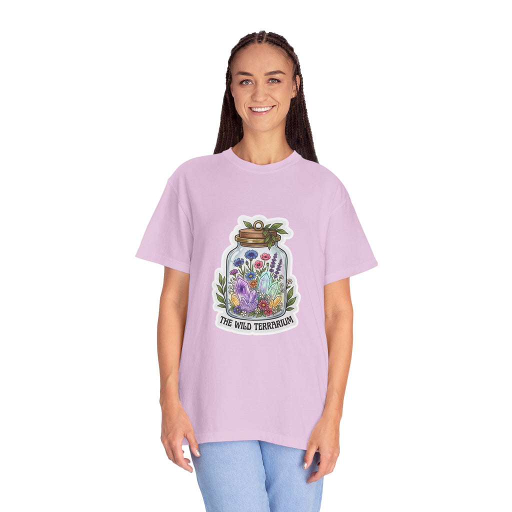 Terrarium Floral T-Shirt — "The Wild Terrarium" Botanical Jar Tee