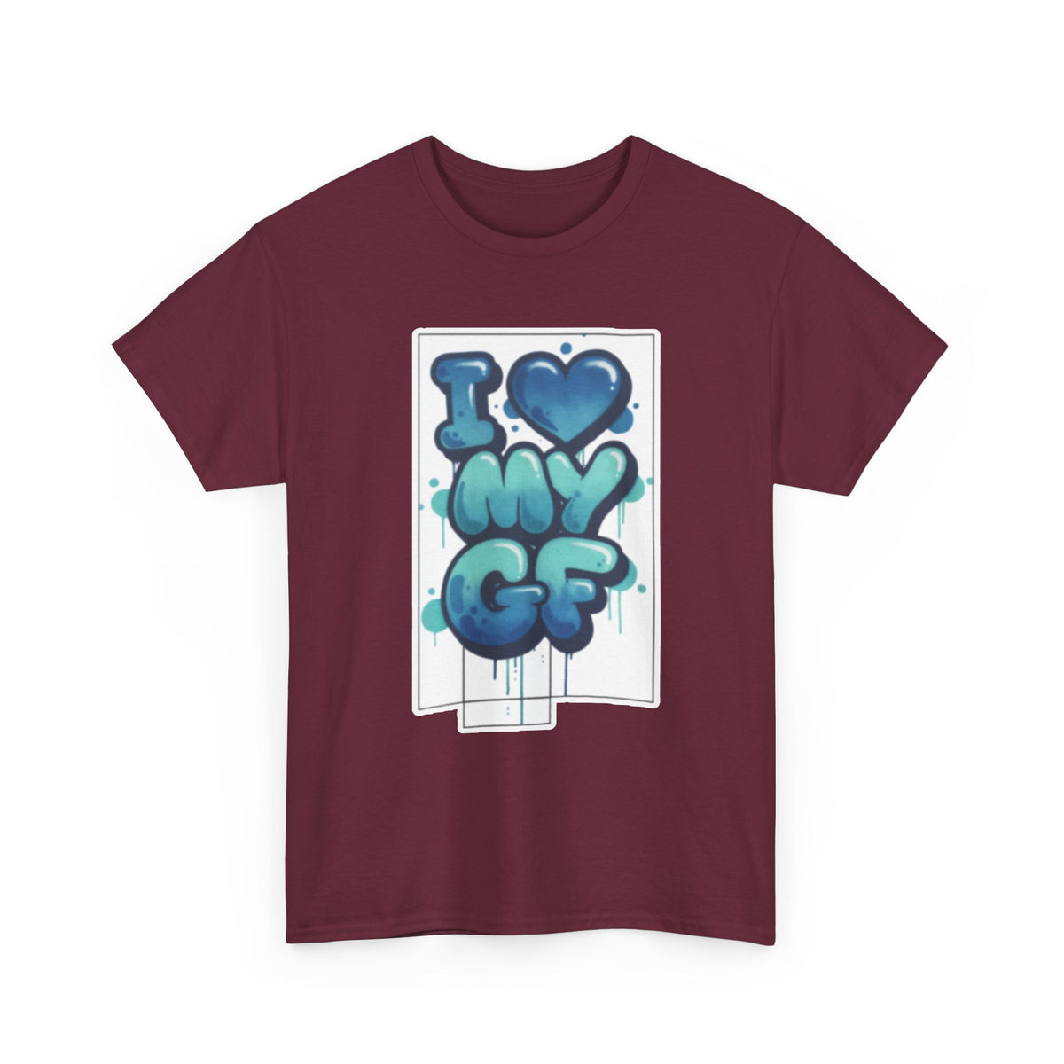 I LOVE My GF T-Shirt — Cute Blue Graffiti Love Tee for Girlfriend Gifts