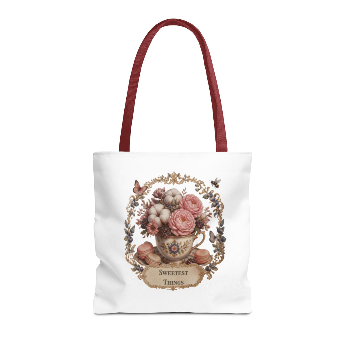 Vintage Floral Bouquet Tote — "Sweetest Things" Canvas Bag