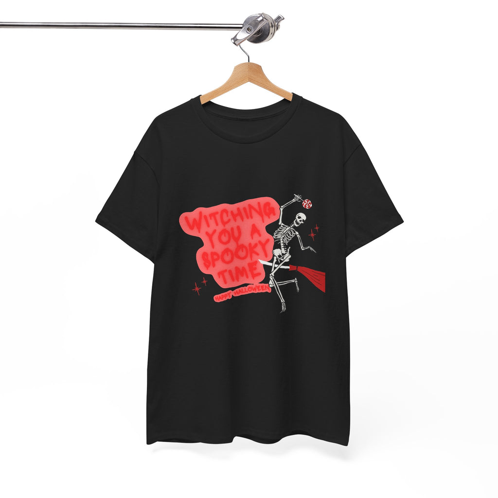 Skeleton 'Witching You a Spooky Time' Halloween T-Shirt