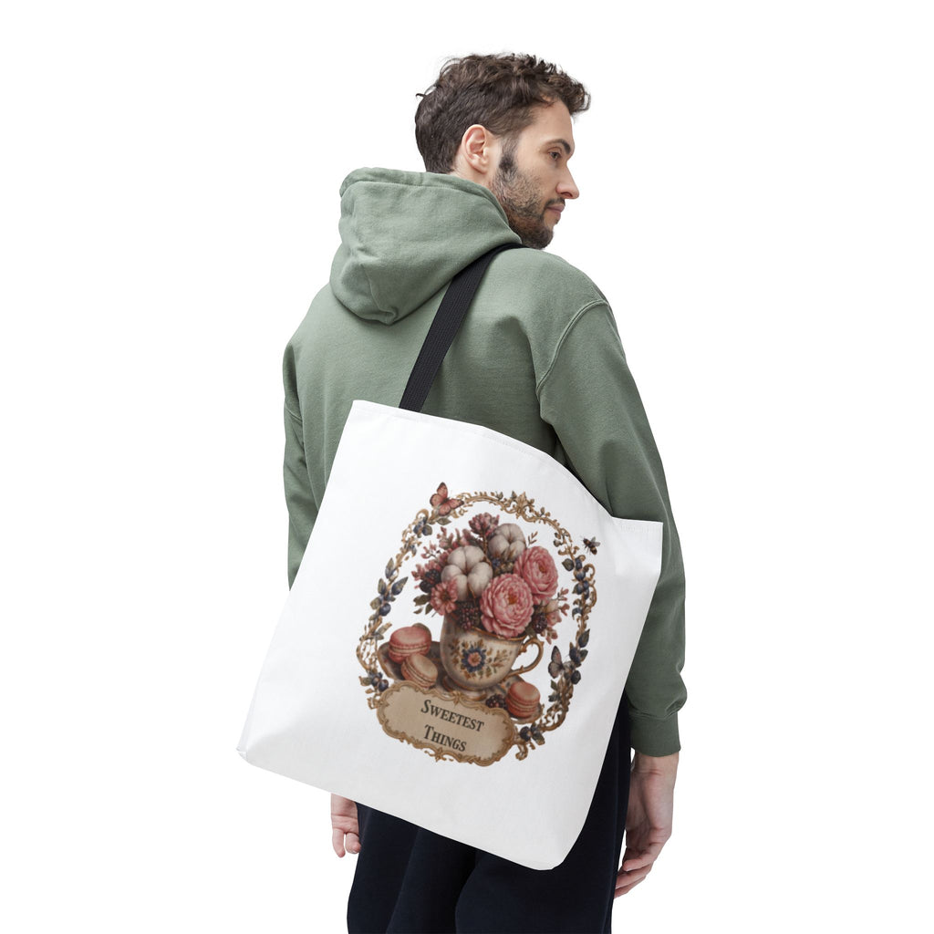 Vintage Floral Bouquet Tote — "Sweetest Things" Canvas Bag