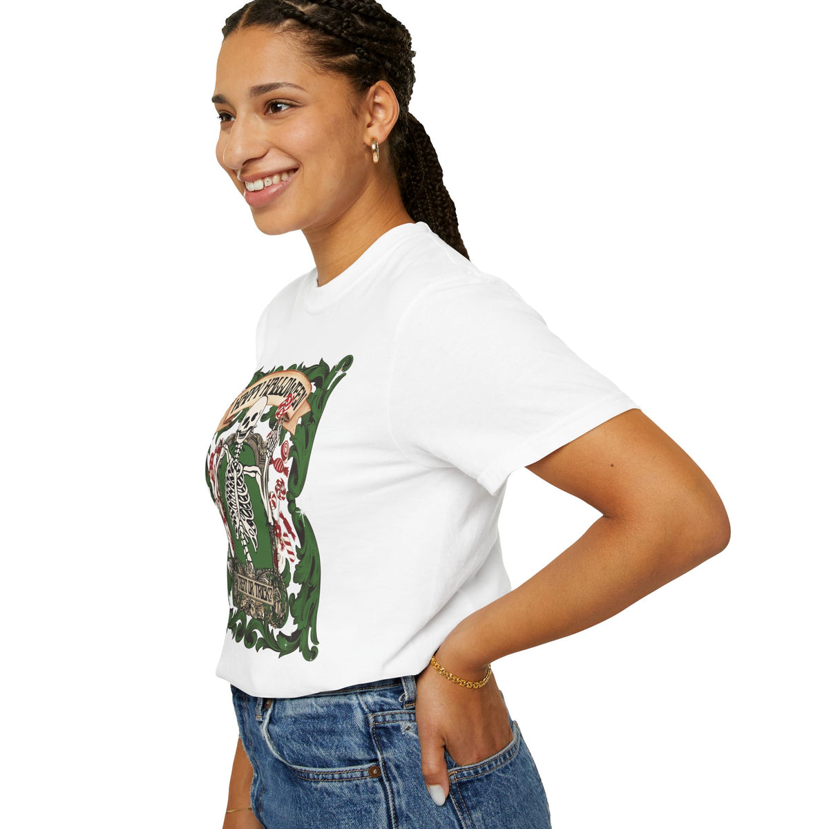 Happy Halloween Skeleton T-Shirt — Vintage Trick or Treat Graphic Tee
