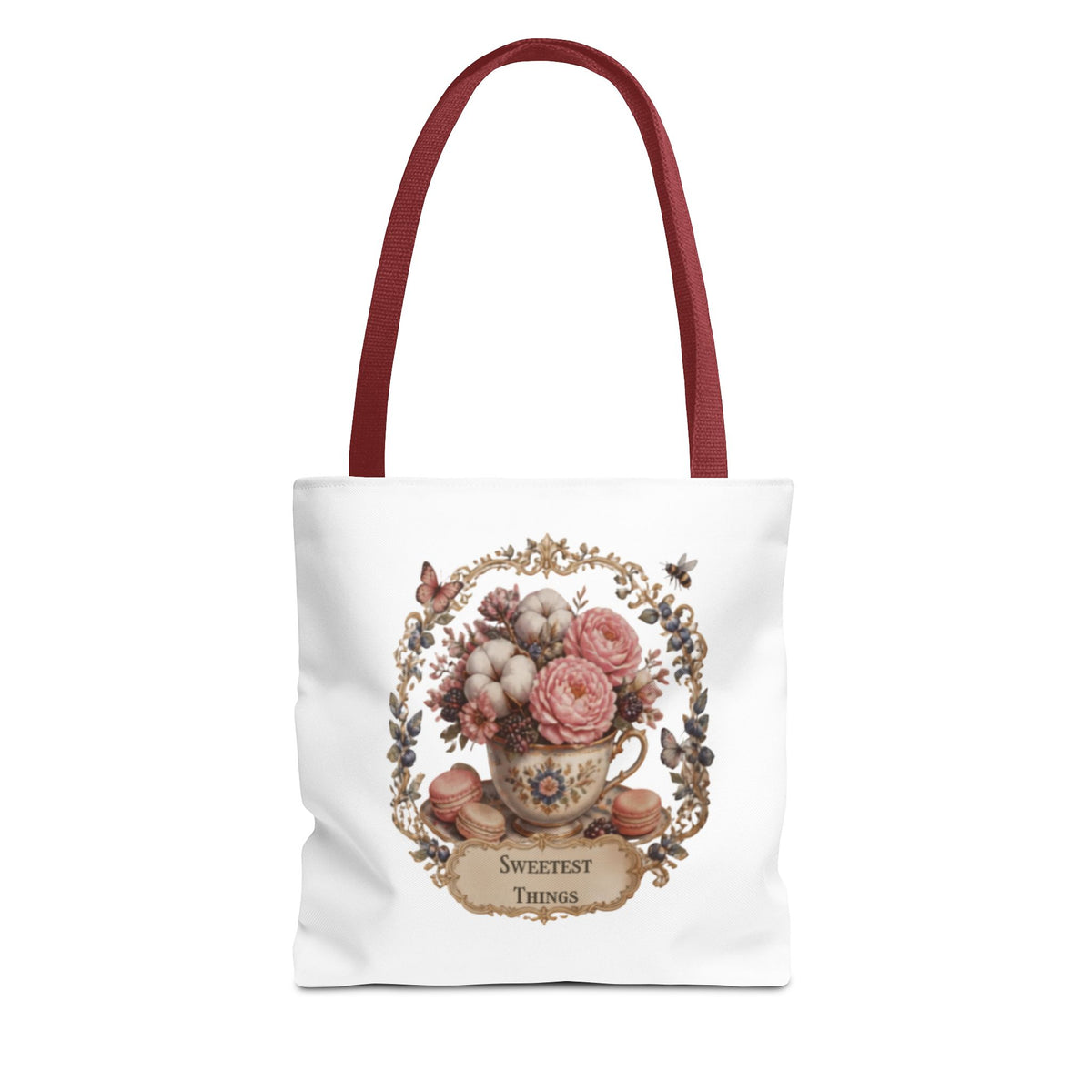 Vintage Floral Bouquet Tote — "Sweetest Things" Canvas Bag