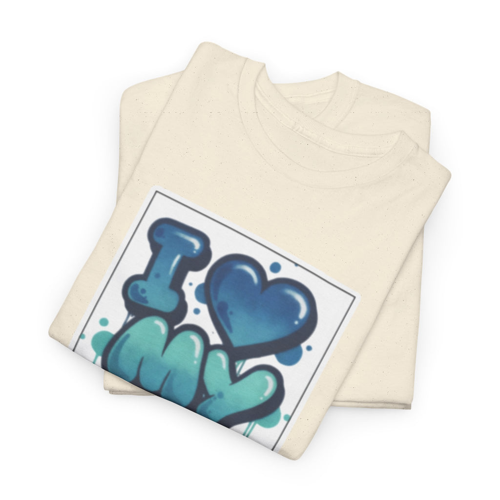 I LOVE My GF T-Shirt — Cute Blue Graffiti Love Tee for Girlfriend Gifts