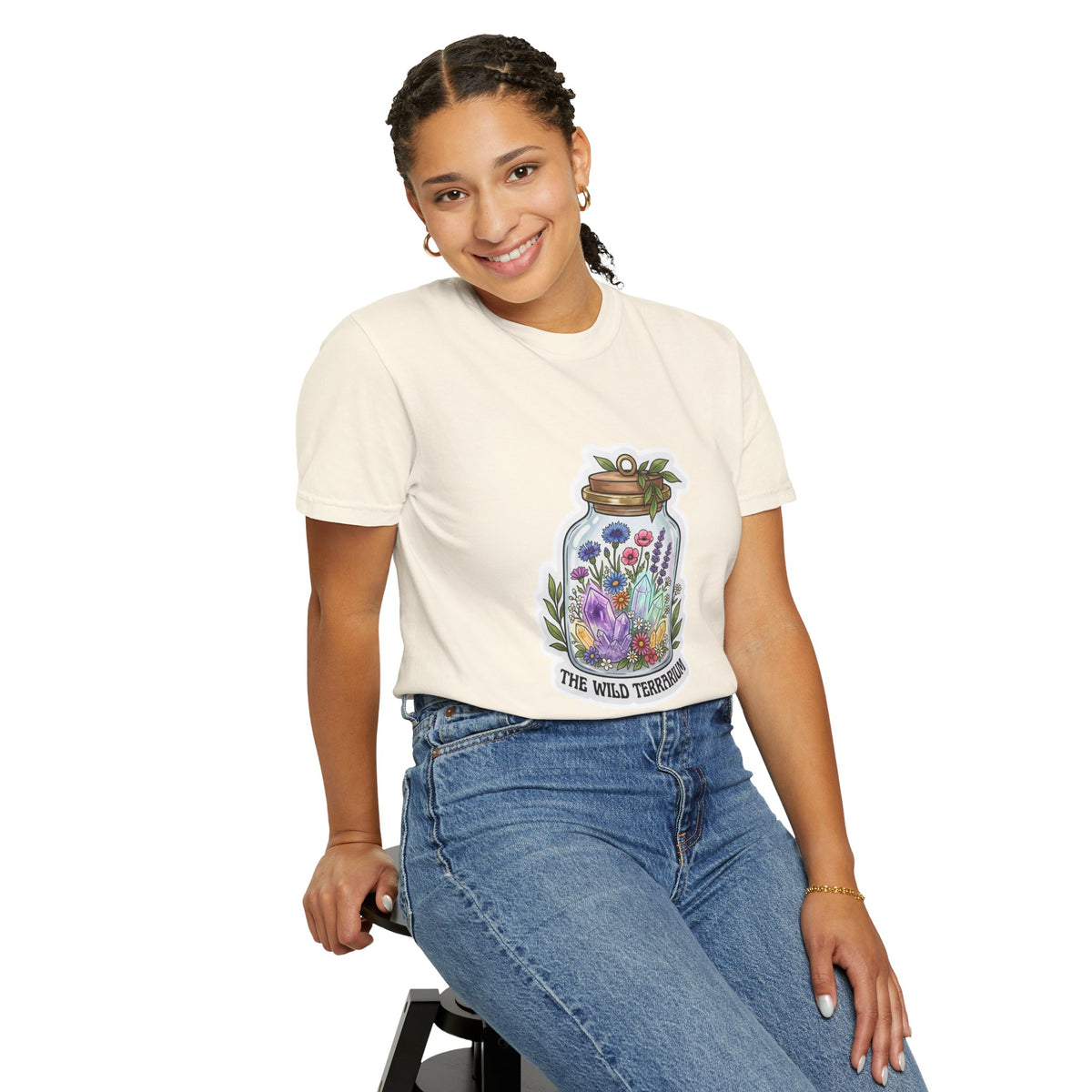 Terrarium Floral T-Shirt — "The Wild Terrarium" Botanical Jar Tee