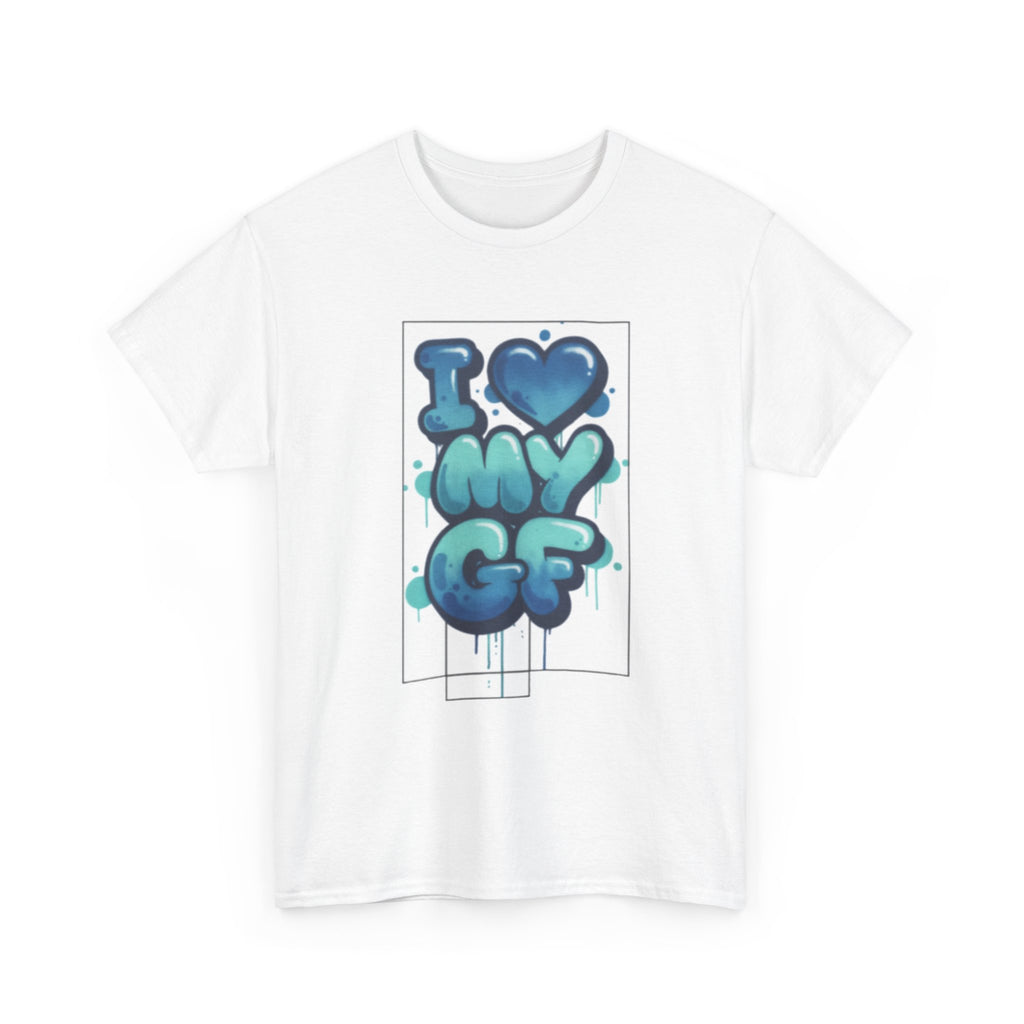 I LOVE My GF T-Shirt — Cute Blue Graffiti Love Tee for Girlfriend Gifts