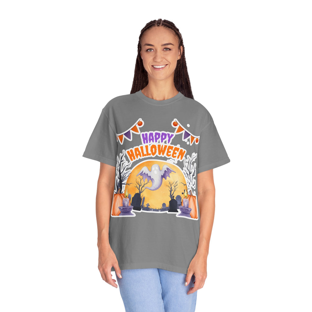 Happy Halloween T-Shirt — Ghost & Pumpkin Halloween Tee