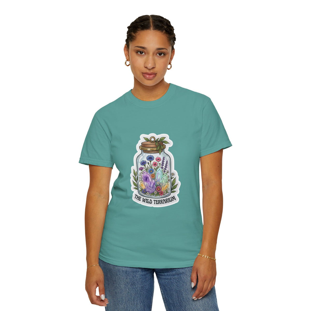 Terrarium Floral T-Shirt — "The Wild Terrarium" Botanical Jar Tee