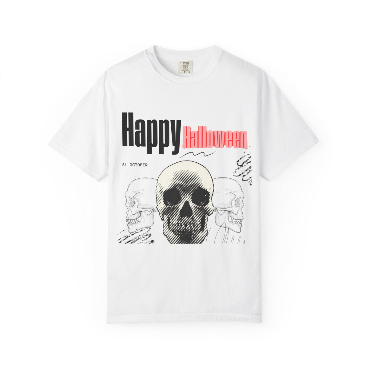 Happy Halloween Skull T-Shirt — Graphic Halloween Tee