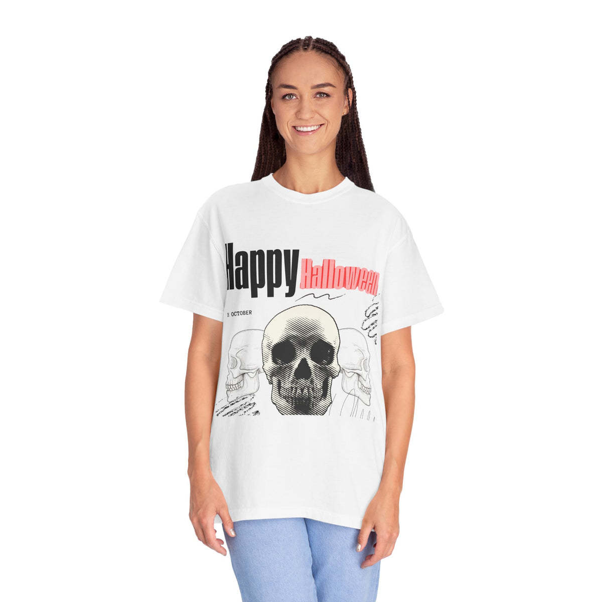 Happy Halloween Skull T-Shirt — Graphic Halloween Tee