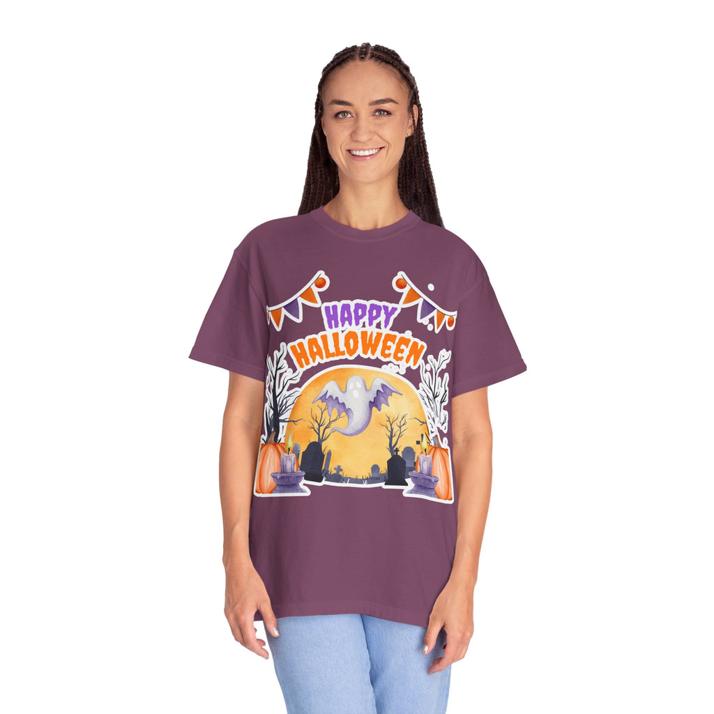 Happy Halloween T-Shirt — Ghost & Pumpkin Halloween Tee