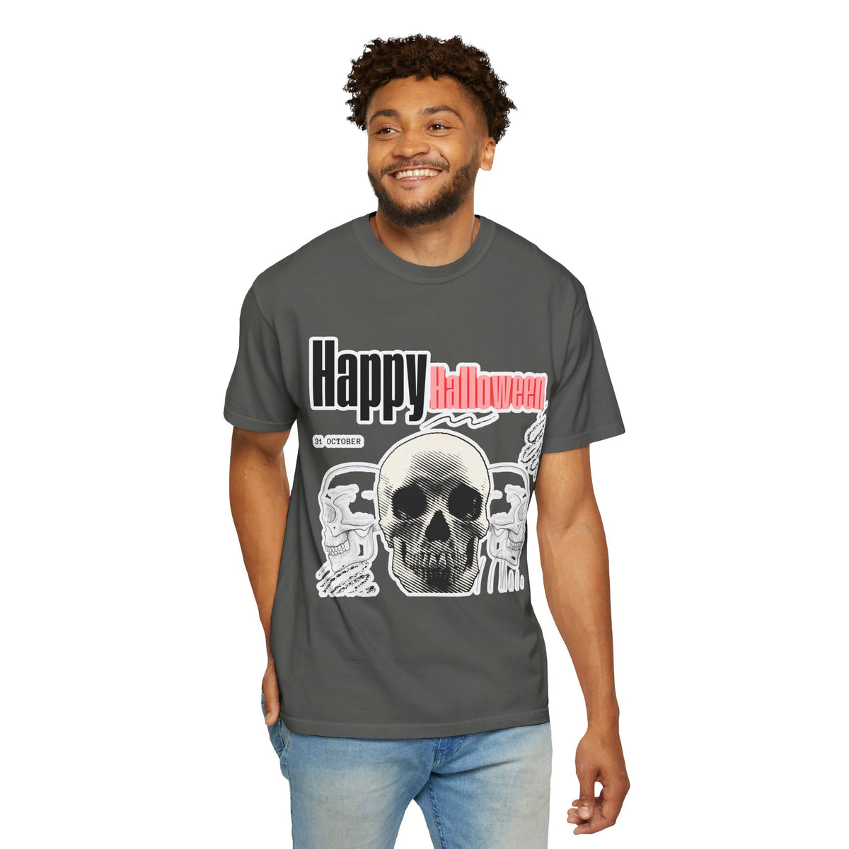 Happy Halloween Skull T-Shirt — Graphic Halloween Tee