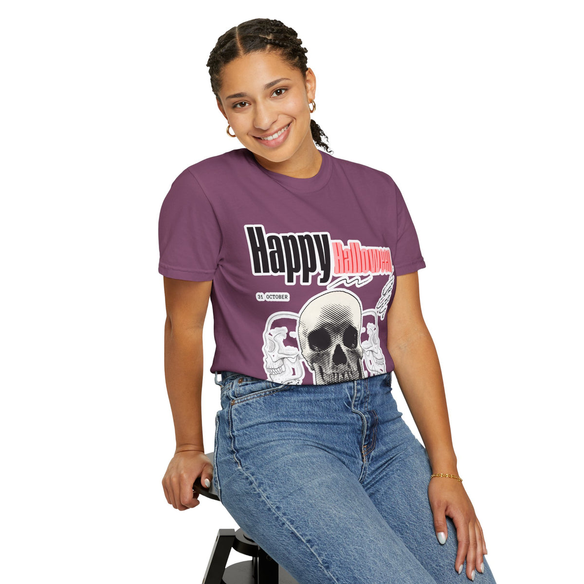 Happy Halloween Skull T-Shirt — Graphic Halloween Tee