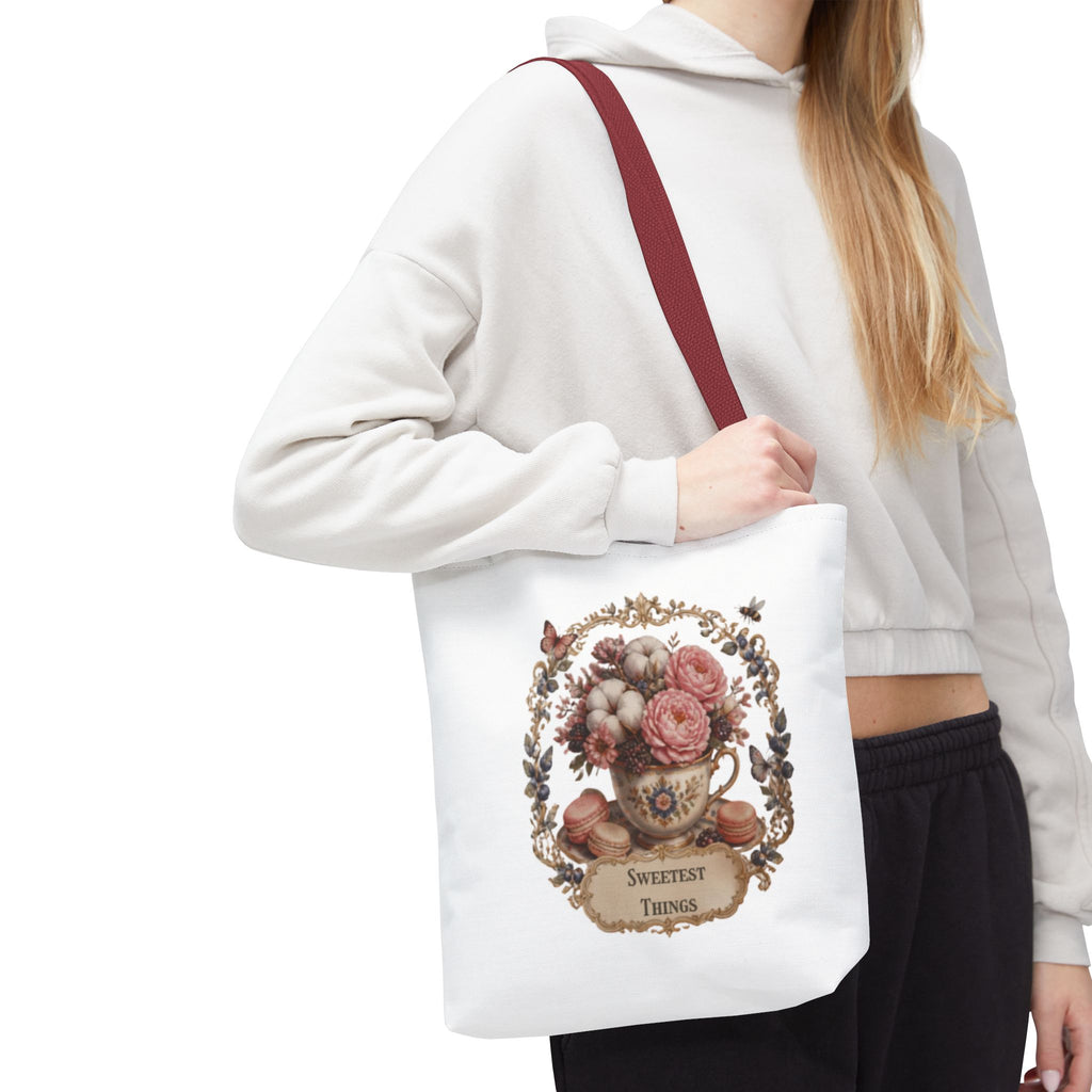 Vintage Floral Bouquet Tote — "Sweetest Things" Canvas Bag
