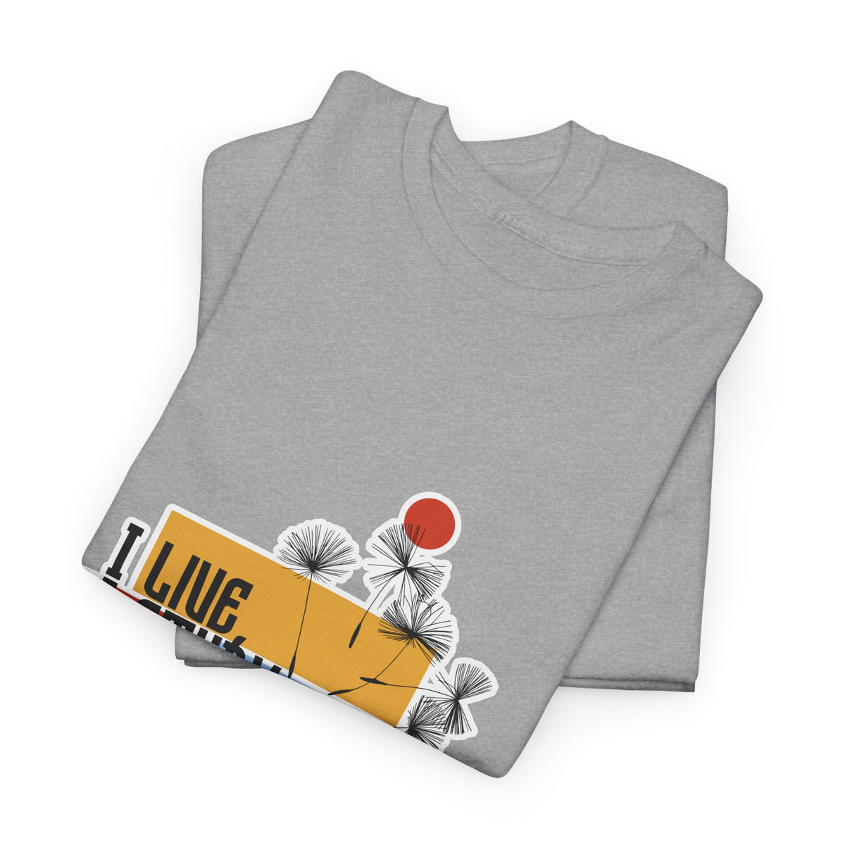 T-Shirt — I Live, I Study Graphic Tee (Minimalist Floral Collage)