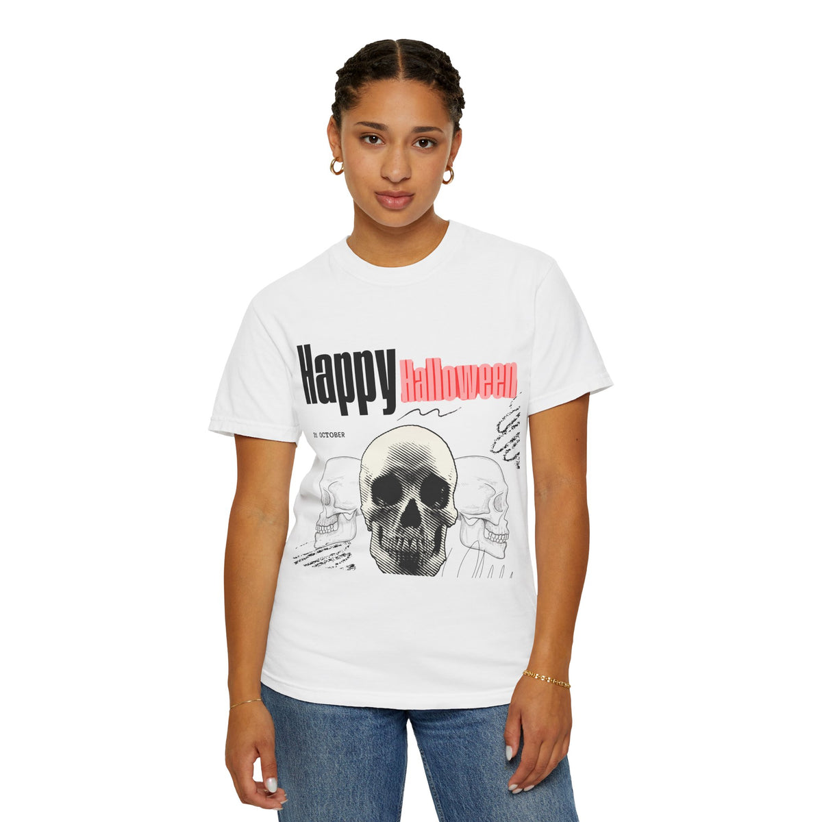 Happy Halloween Skull T-Shirt — Graphic Halloween Tee