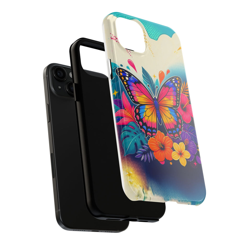 Butterfly Floral Tough Phone Case — Colorful Protective Phone Cover