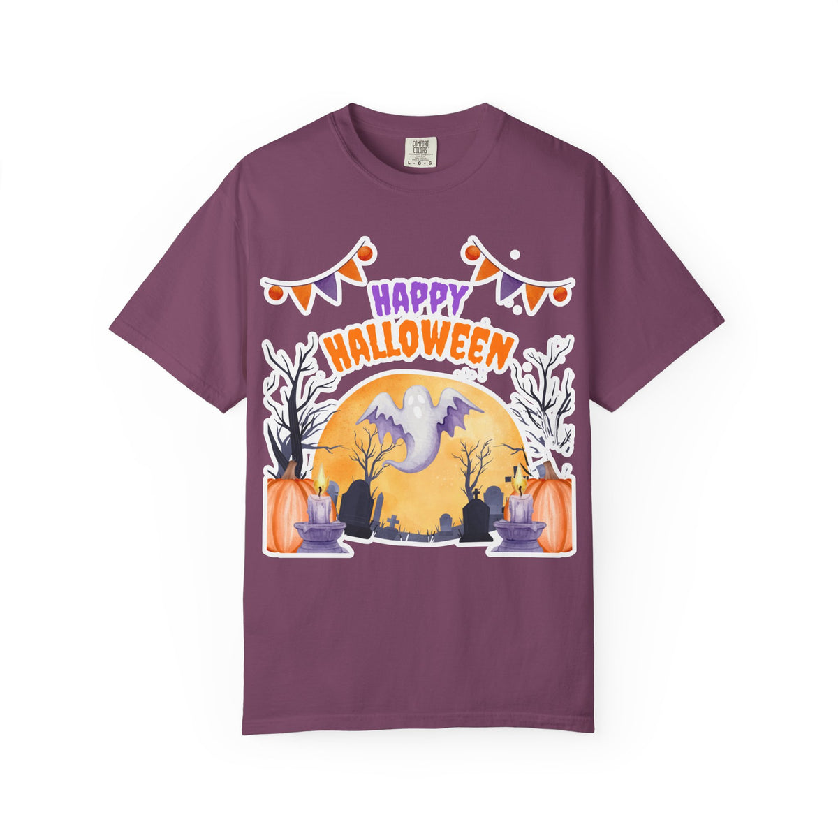 Happy Halloween T-Shirt — Ghost & Pumpkin Halloween Tee