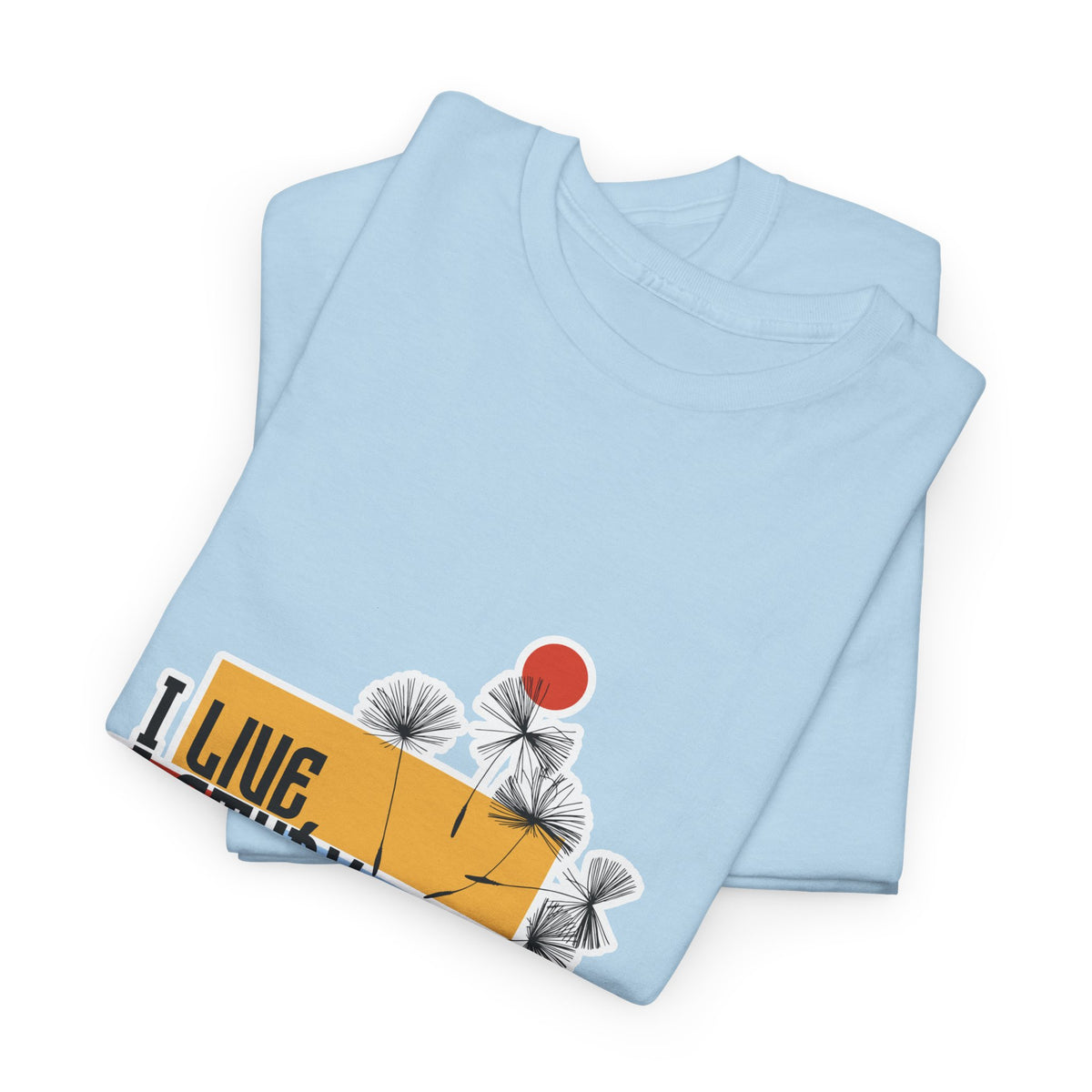 T-Shirt — I Live, I Study Graphic Tee (Minimalist Floral Collage)