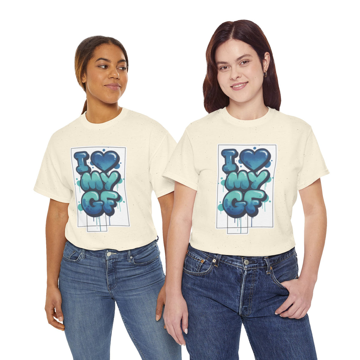 I LOVE My GF T-Shirt — Cute Blue Graffiti Love Tee for Girlfriend Gifts