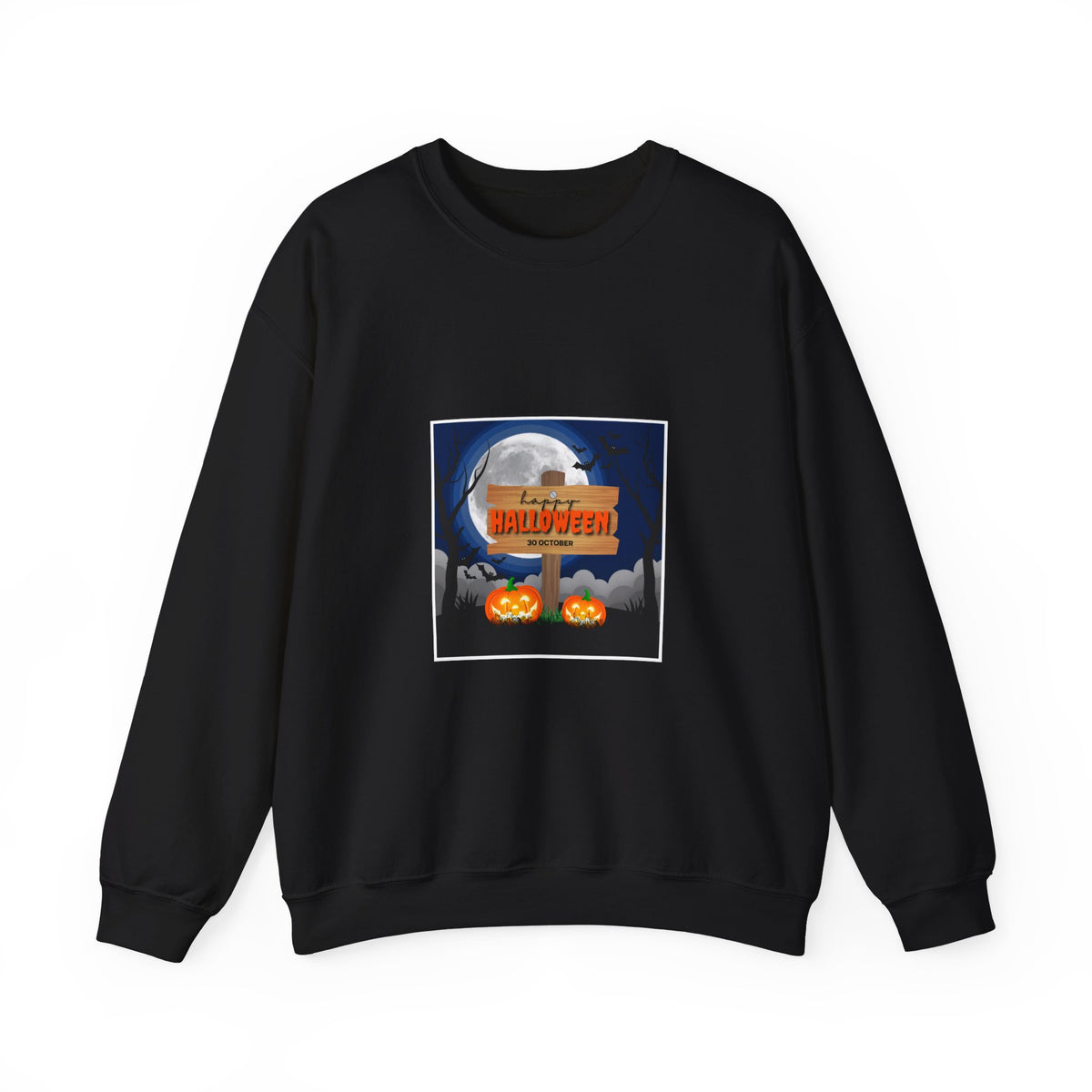 Halloween Crewneck Sweatshirt - Spooky Night Pumpkins Design
