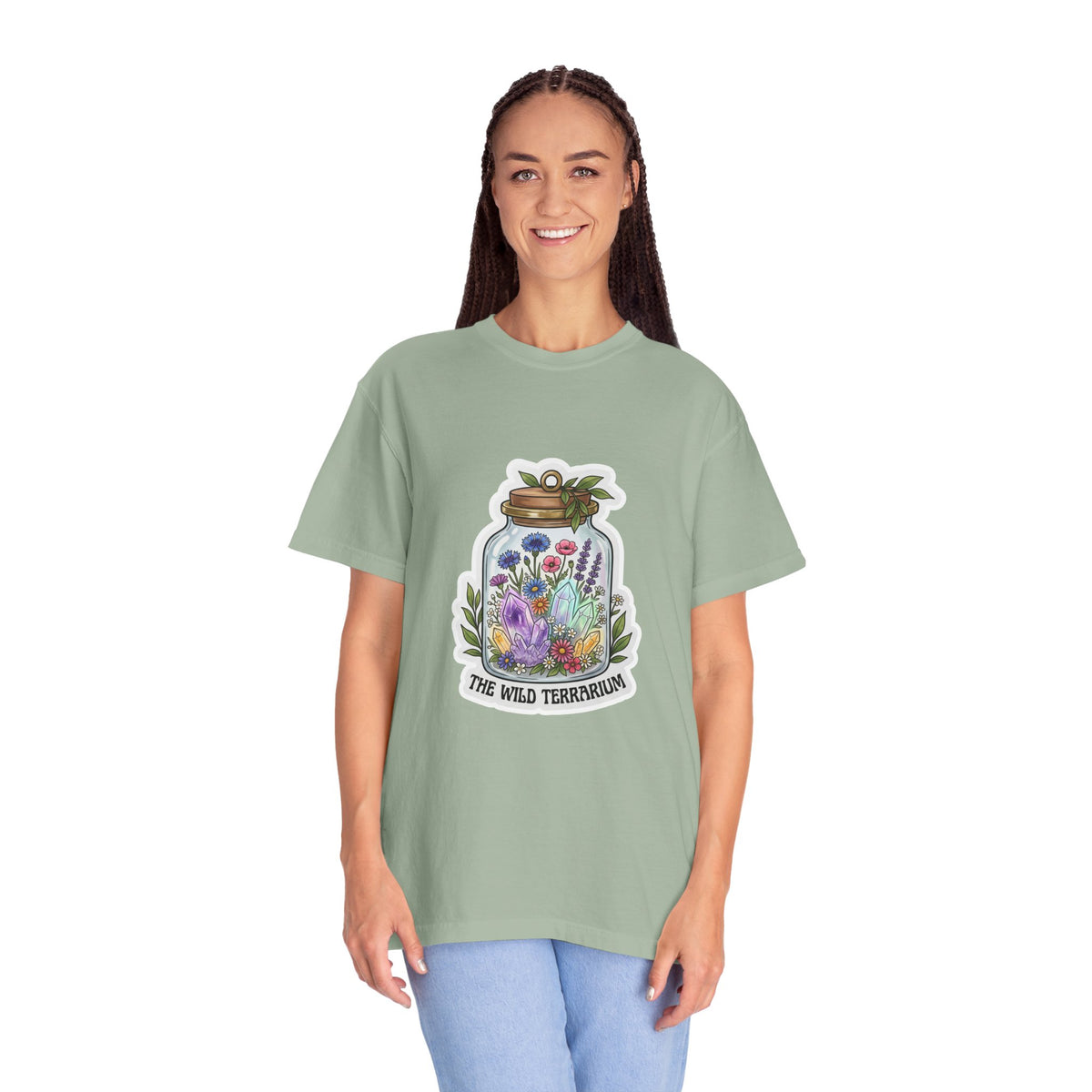 Terrarium Floral T-Shirt — "The Wild Terrarium" Botanical Jar Tee