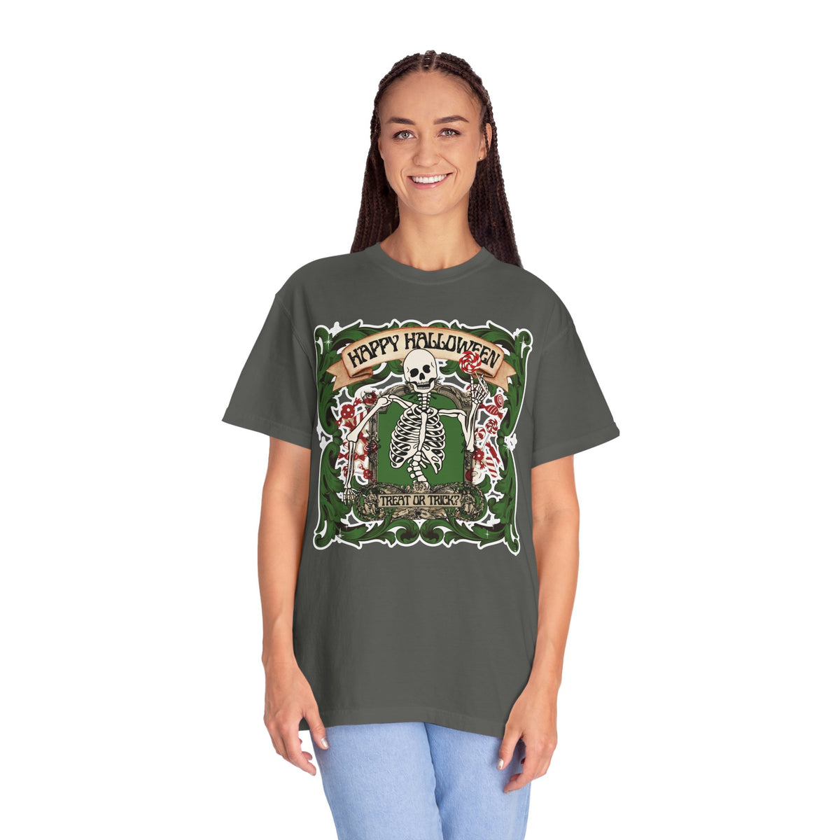 Happy Halloween Skeleton T-Shirt — Vintage Trick or Treat Graphic Tee