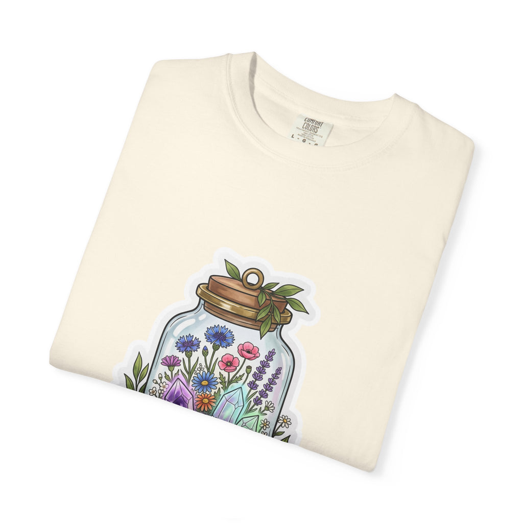 Terrarium Floral T-Shirt — "The Wild Terrarium" Botanical Jar Tee