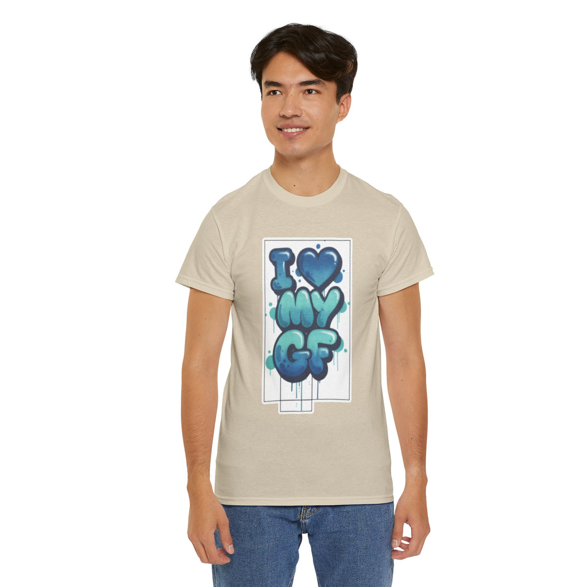 I LOVE My GF T-Shirt — Cute Blue Graffiti Love Tee for Girlfriend Gifts