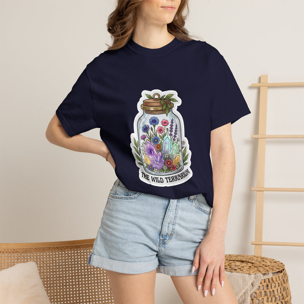 Terrarium Floral T-Shirt — "The Wild Terrarium" Botanical Jar Tee