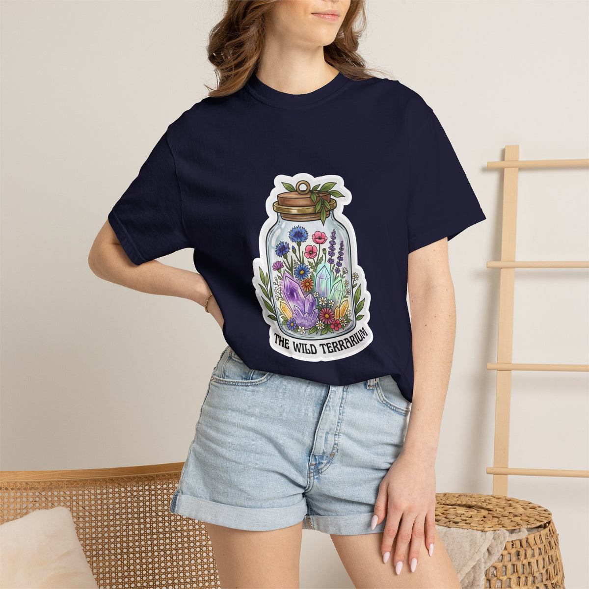 Terrarium Floral T-Shirt — "The Wild Terrarium" Botanical Jar Tee