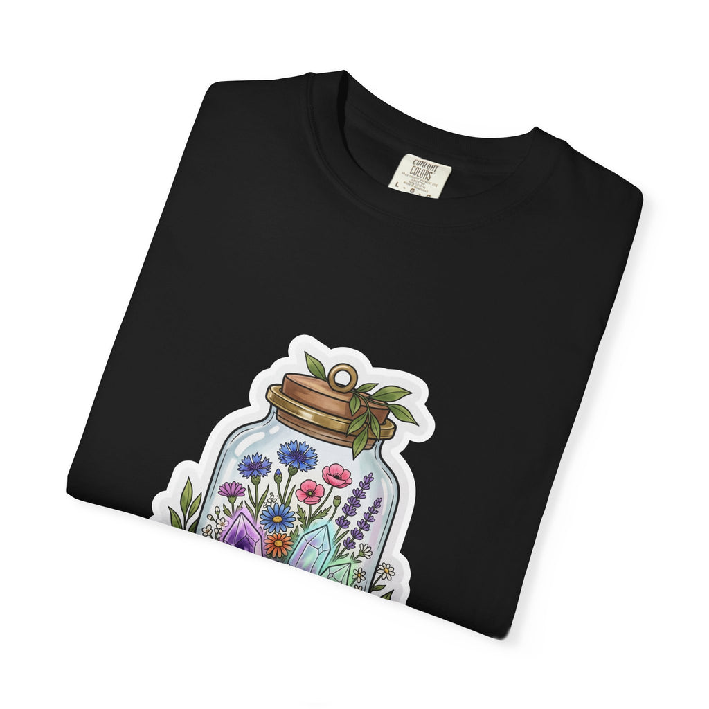 Terrarium Floral T-Shirt — "The Wild Terrarium" Botanical Jar Tee