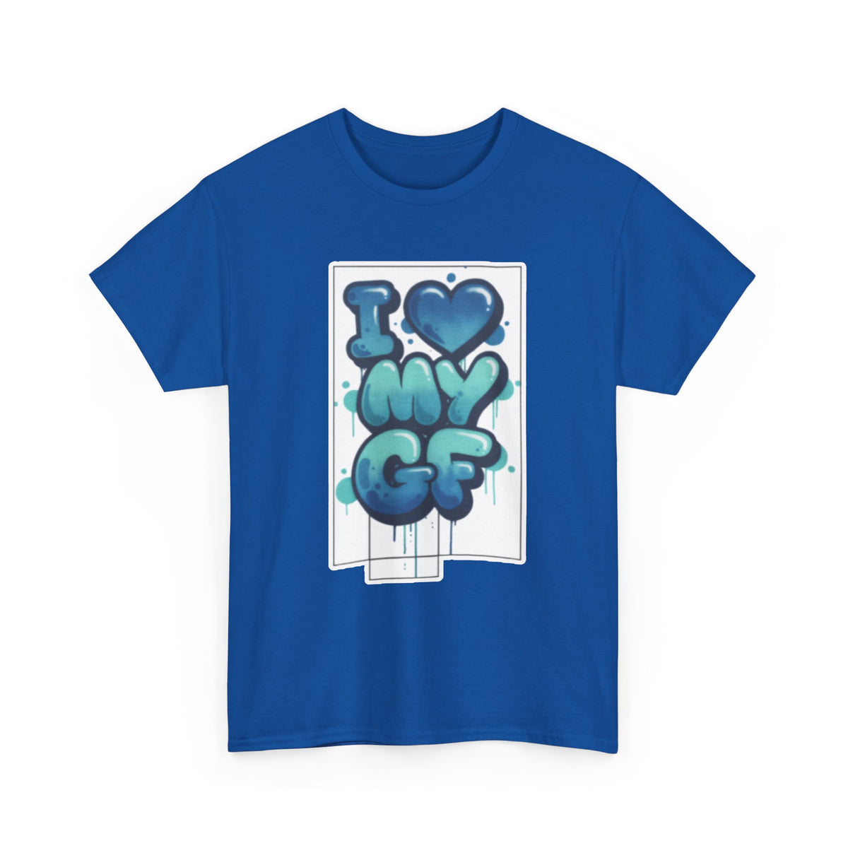 I LOVE My GF T-Shirt — Cute Blue Graffiti Love Tee for Girlfriend Gifts