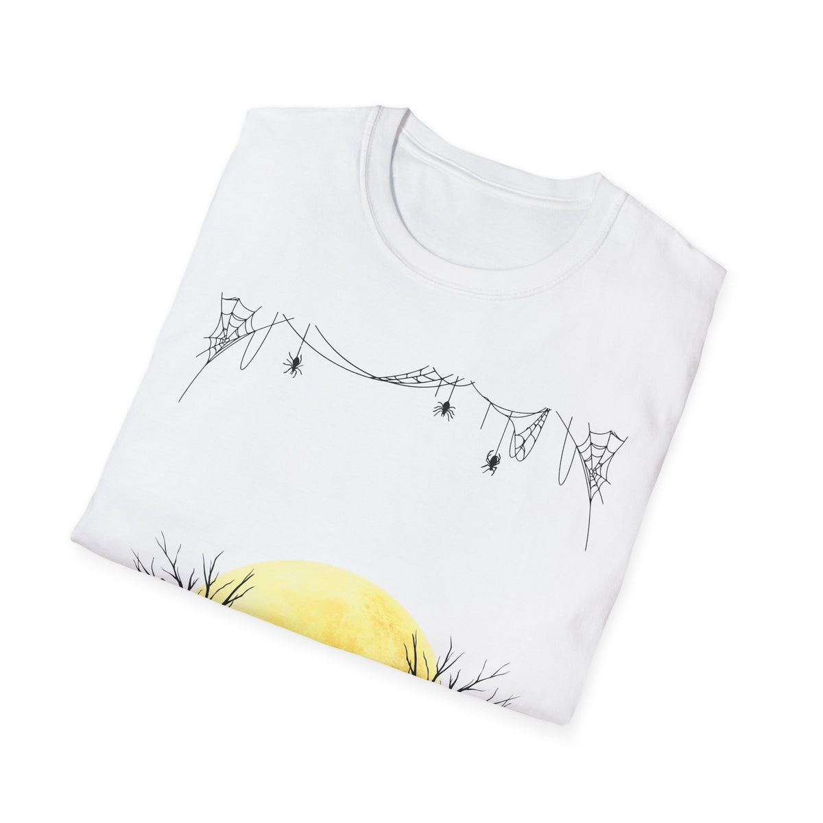 Halloween Moon Silhouette T-Shirt — Spooky Graveyard Pumpkin Scene