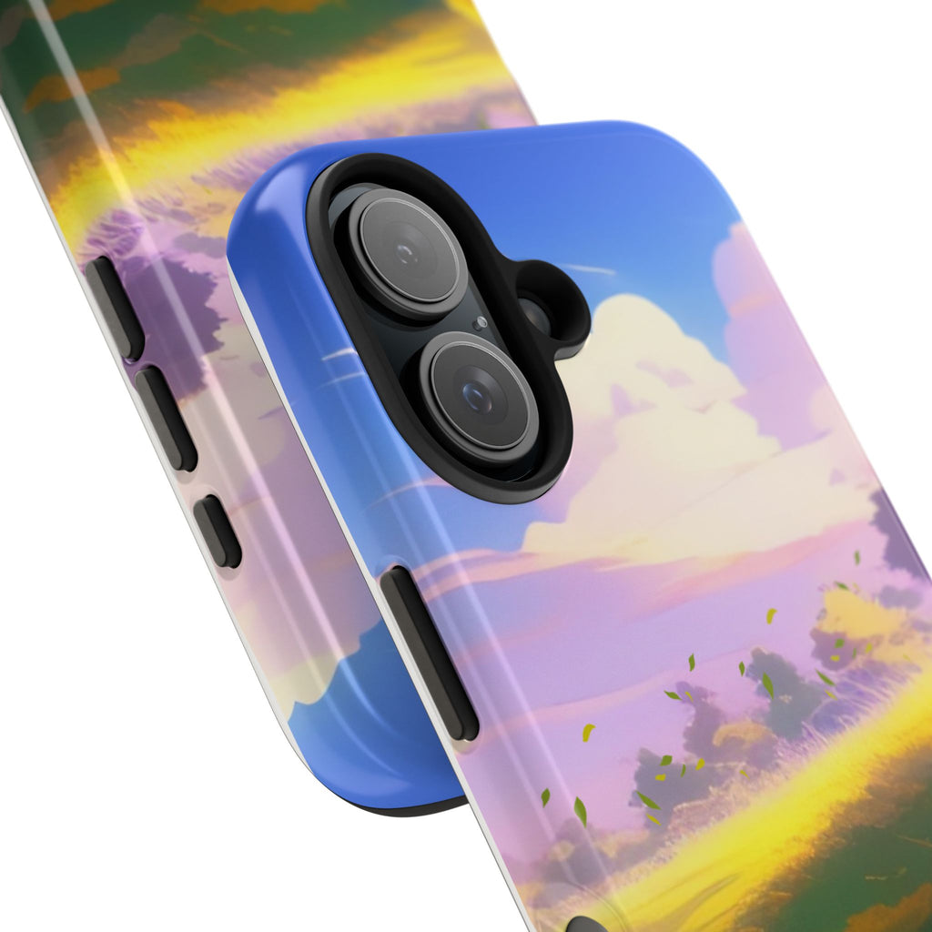 Scenic Sunset Field Tough Phone Case — Pastel Sky Landscape iPhone Case