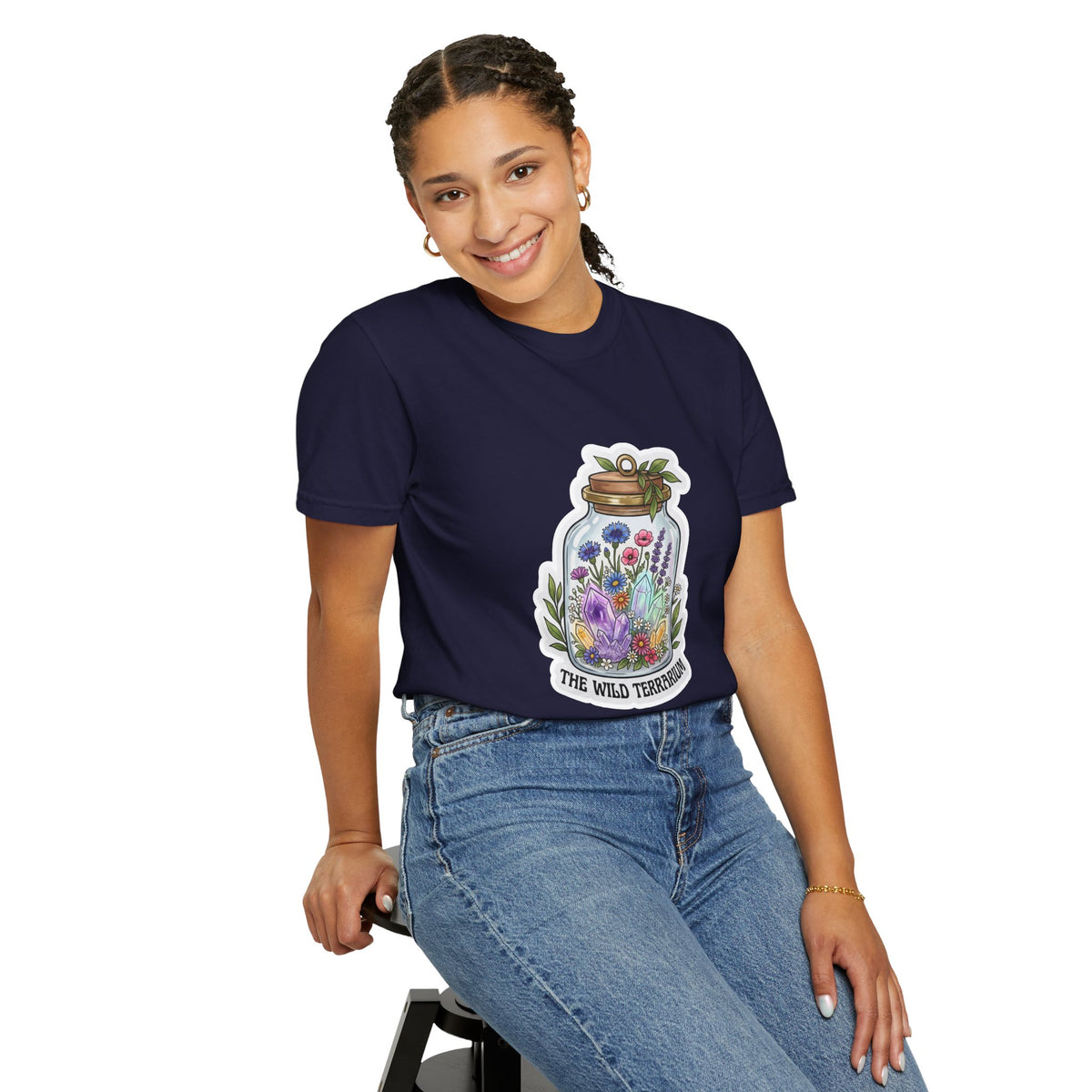 Terrarium Floral T-Shirt — "The Wild Terrarium" Botanical Jar Tee