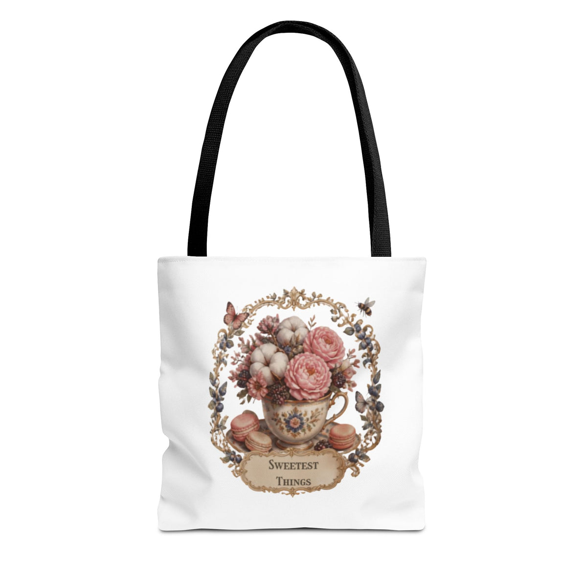Vintage Floral Bouquet Tote — "Sweetest Things" Canvas Bag