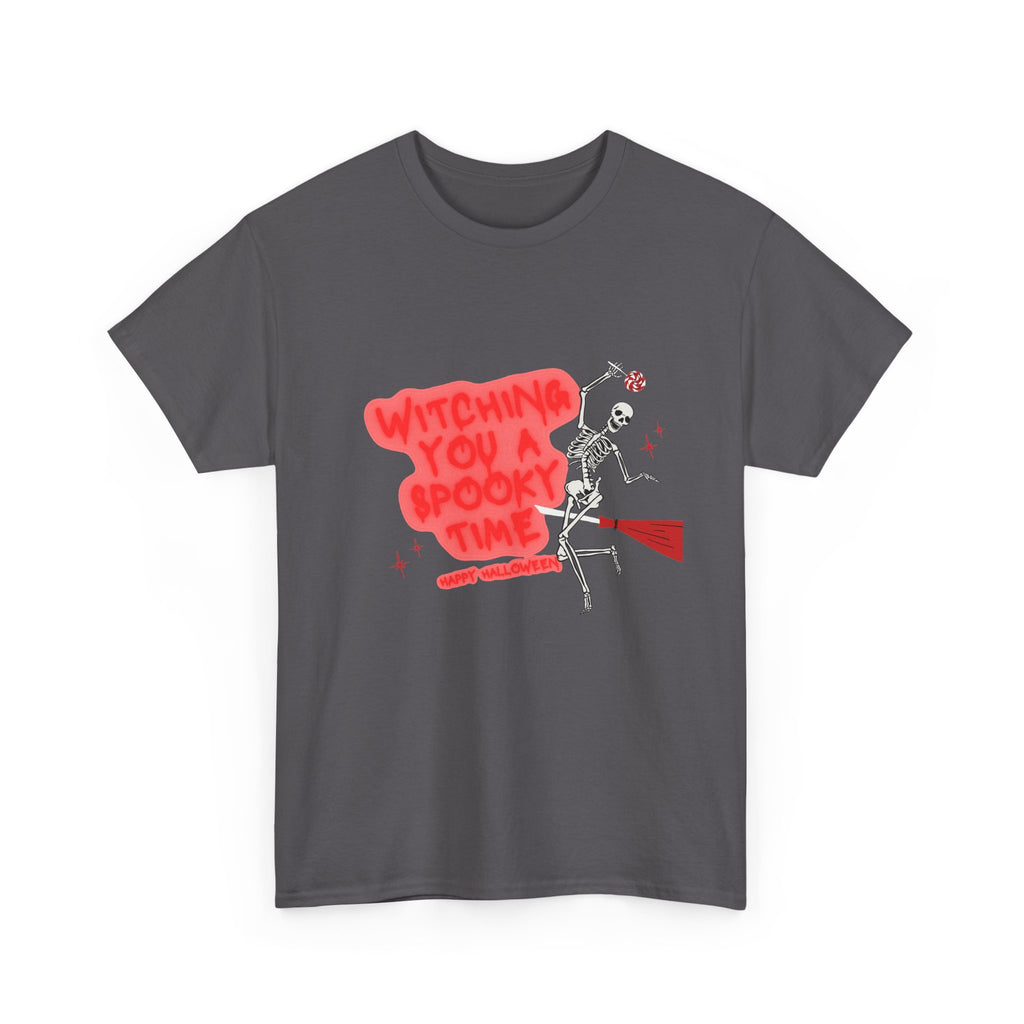Skeleton 'Witching You a Spooky Time' Halloween T-Shirt