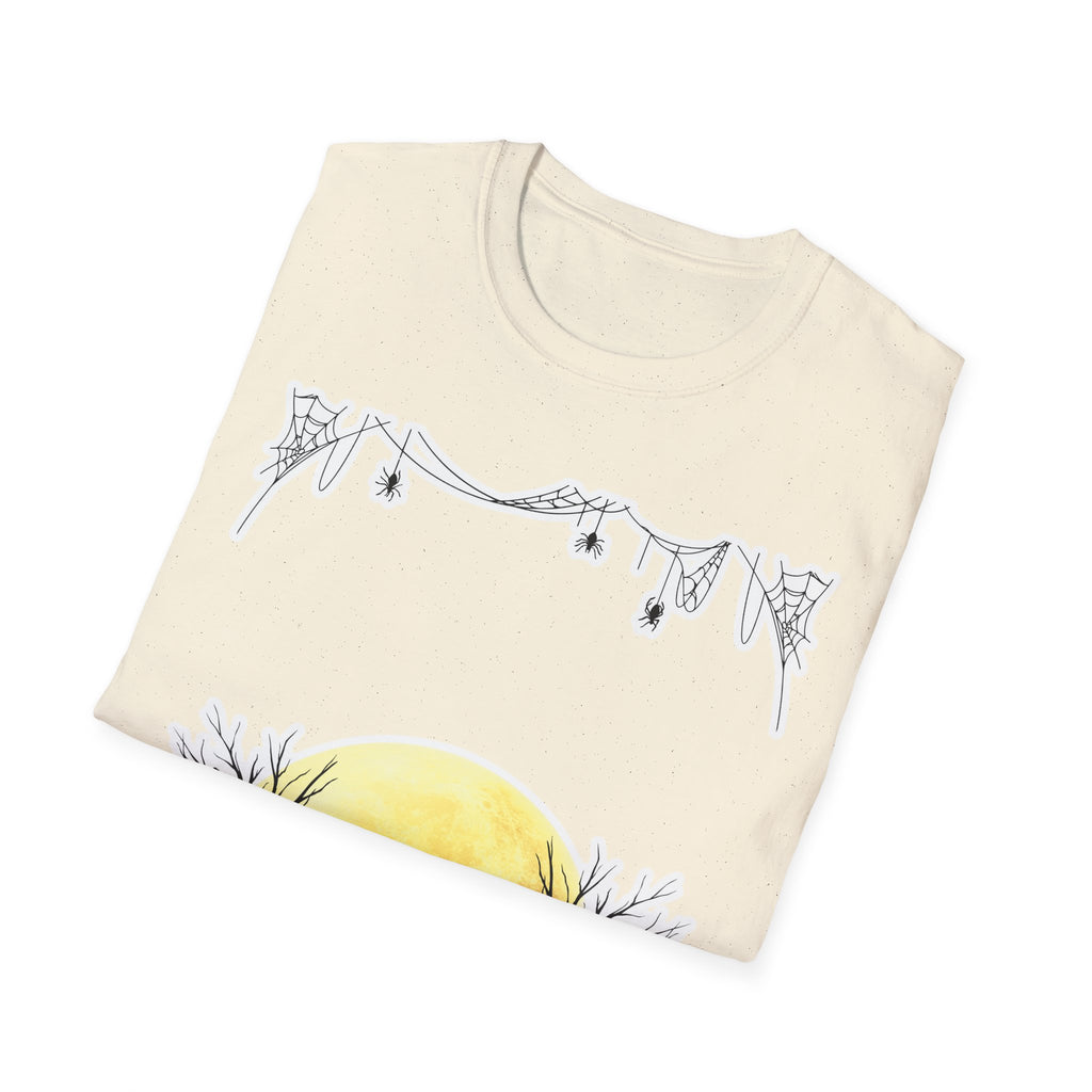 Halloween Moon Silhouette T-Shirt — Spooky Graveyard Pumpkin Scene