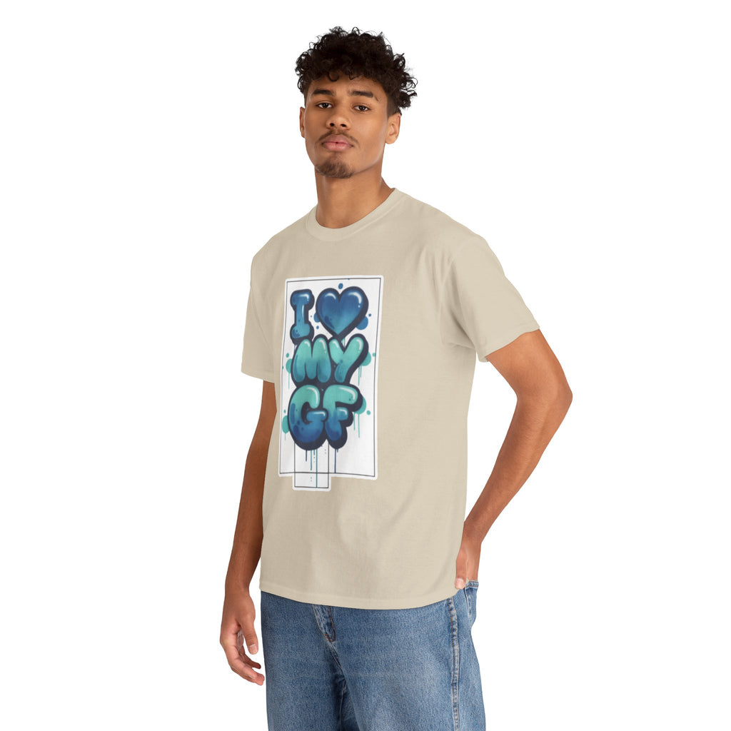 I LOVE My GF T-Shirt — Cute Blue Graffiti Love Tee for Girlfriend Gifts