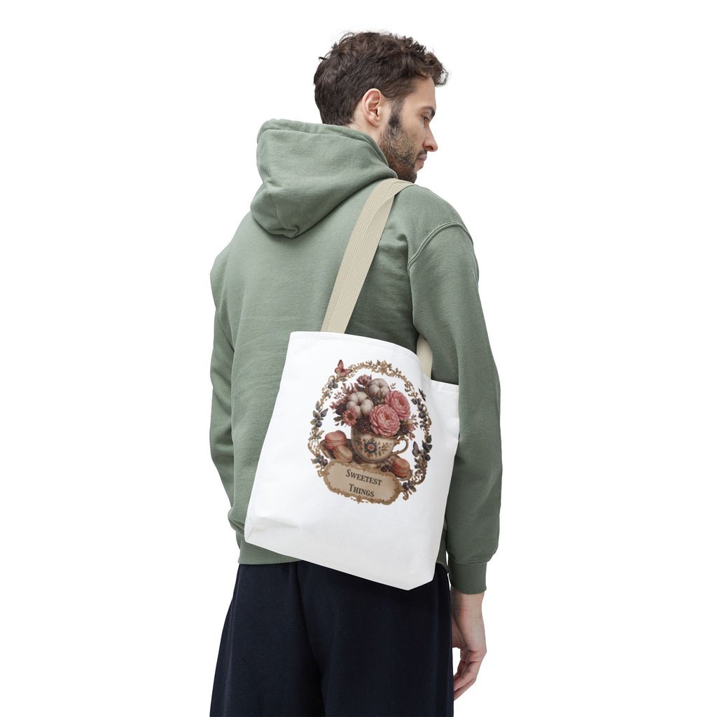 Vintage Floral Bouquet Tote — "Sweetest Things" Canvas Bag
