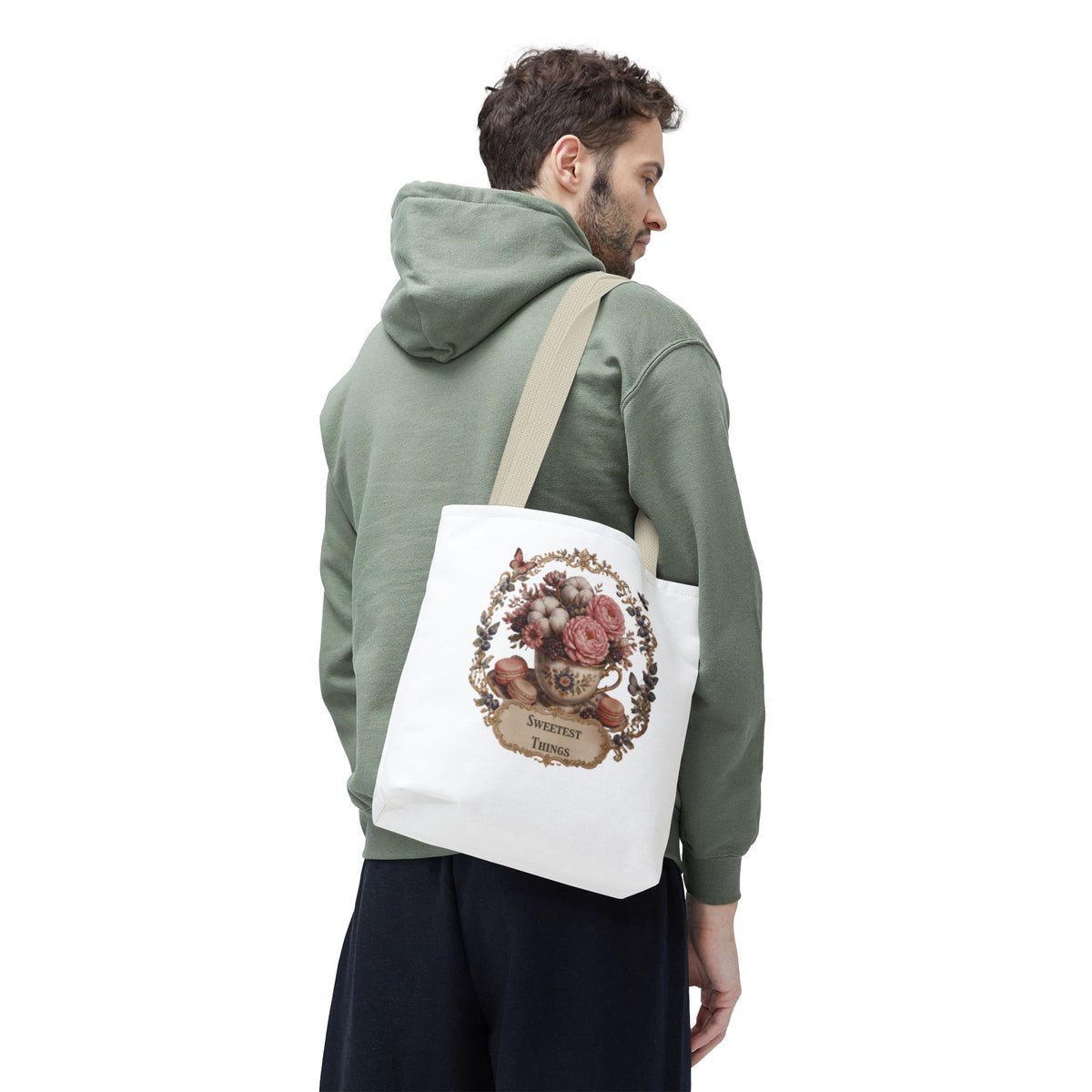 Vintage Floral Bouquet Tote — "Sweetest Things" Canvas Bag
