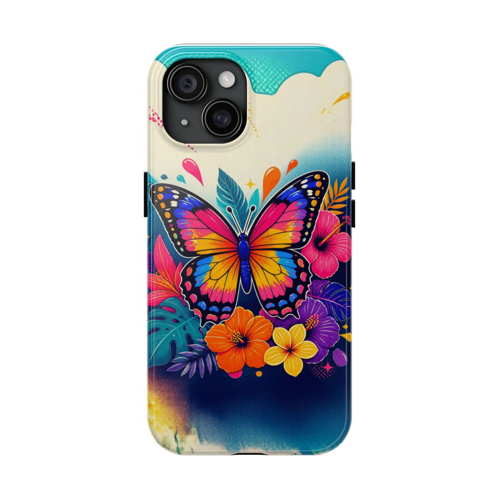 Butterfly Floral Tough Phone Case — Colorful Protective Phone Cover