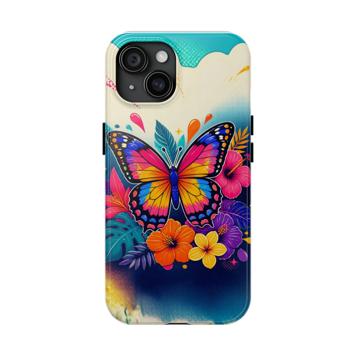 Butterfly Floral Tough Phone Case — Colorful Protective Phone Cover