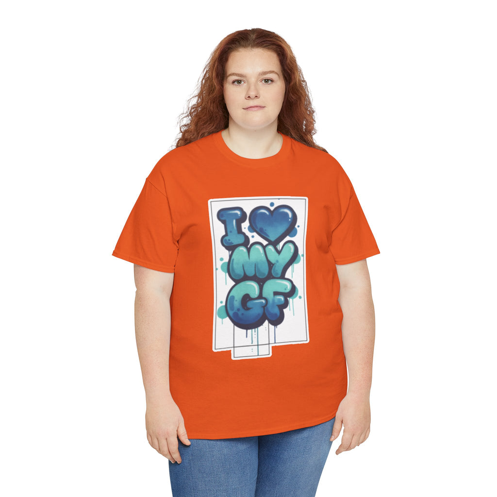 I LOVE My GF T-Shirt — Cute Blue Graffiti Love Tee for Girlfriend Gifts