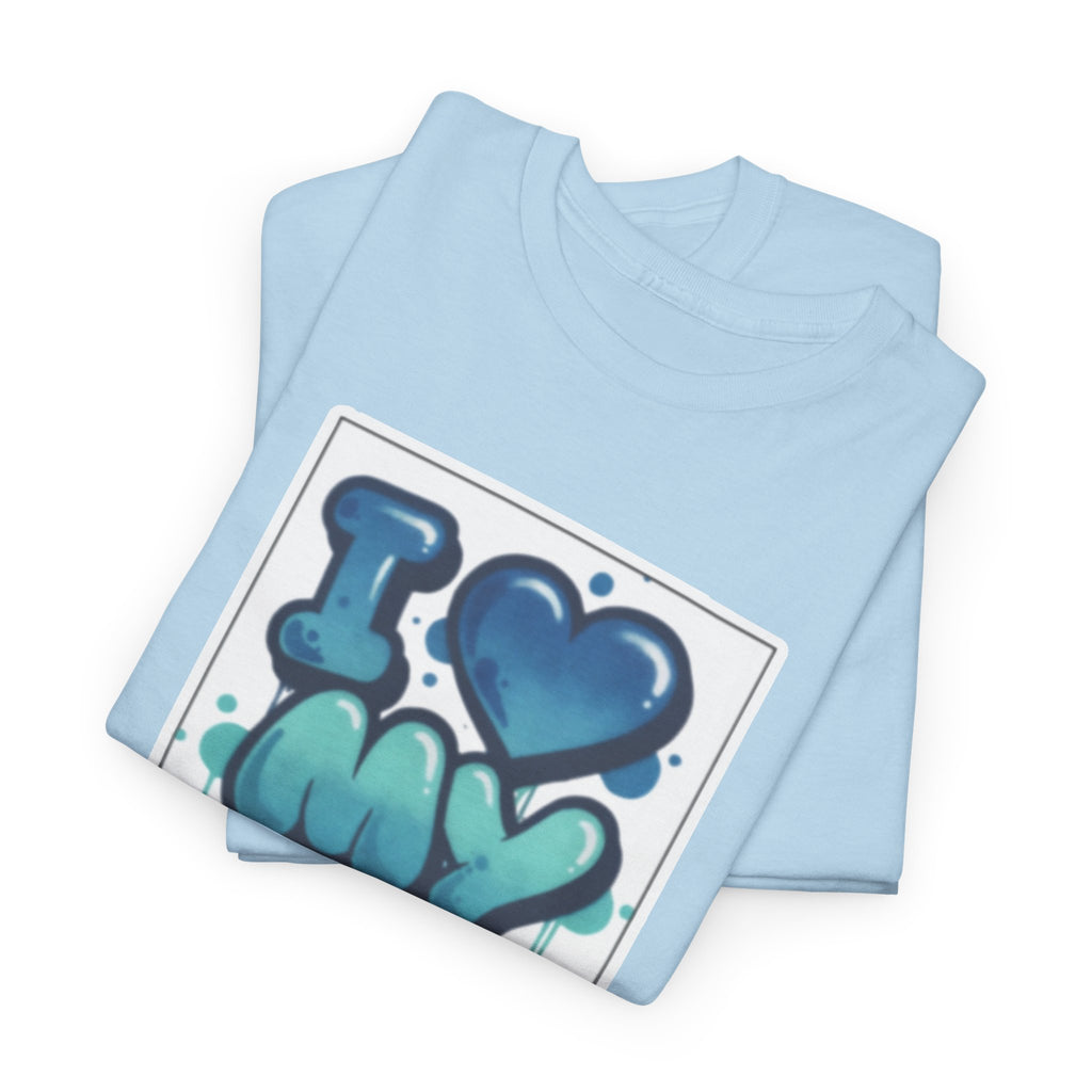 I LOVE My GF T-Shirt — Cute Blue Graffiti Love Tee for Girlfriend Gifts