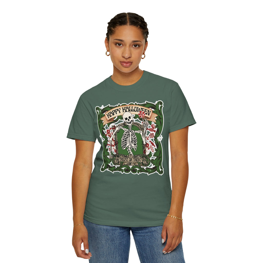 Happy Halloween Skeleton T-Shirt — Vintage Trick or Treat Graphic Tee