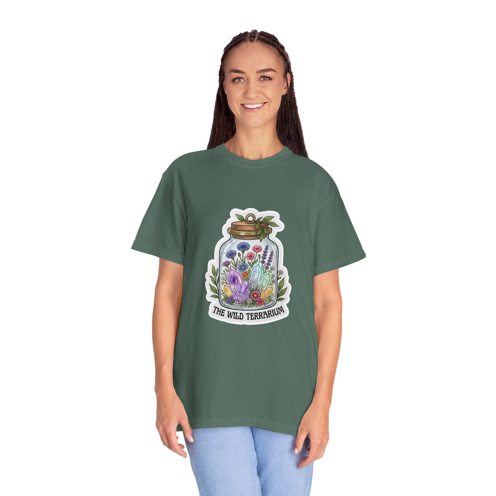 Terrarium Floral T-Shirt — "The Wild Terrarium" Botanical Jar Tee