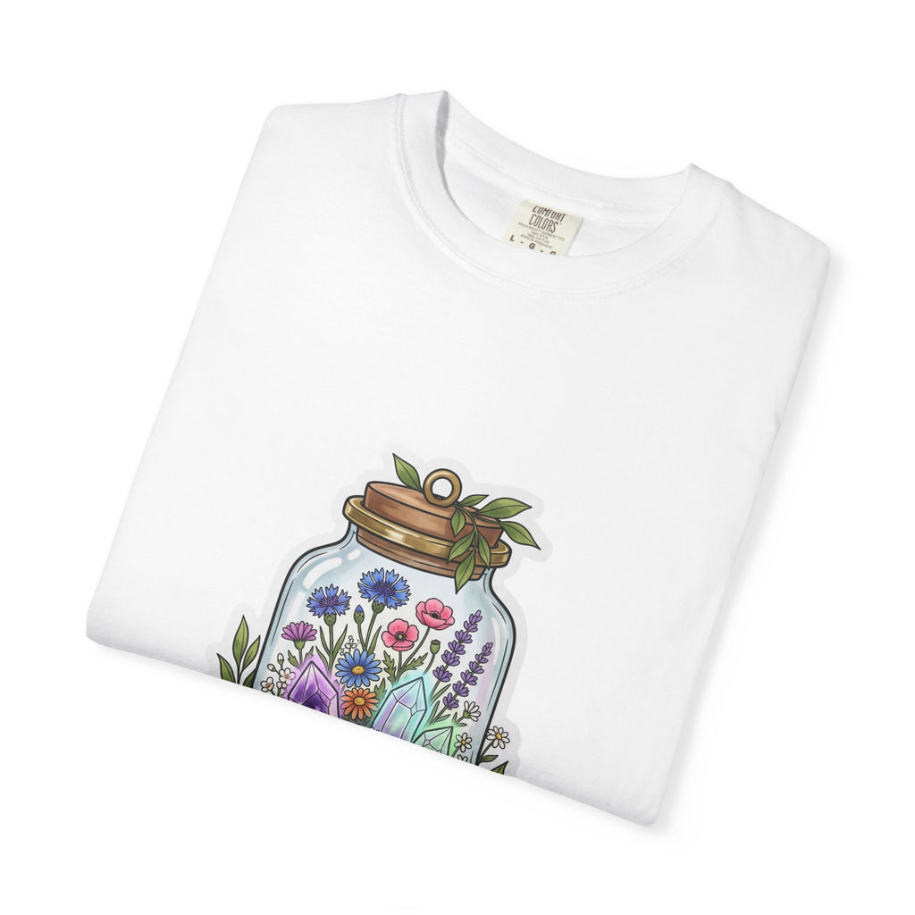 Terrarium Floral T-Shirt — "The Wild Terrarium" Botanical Jar Tee
