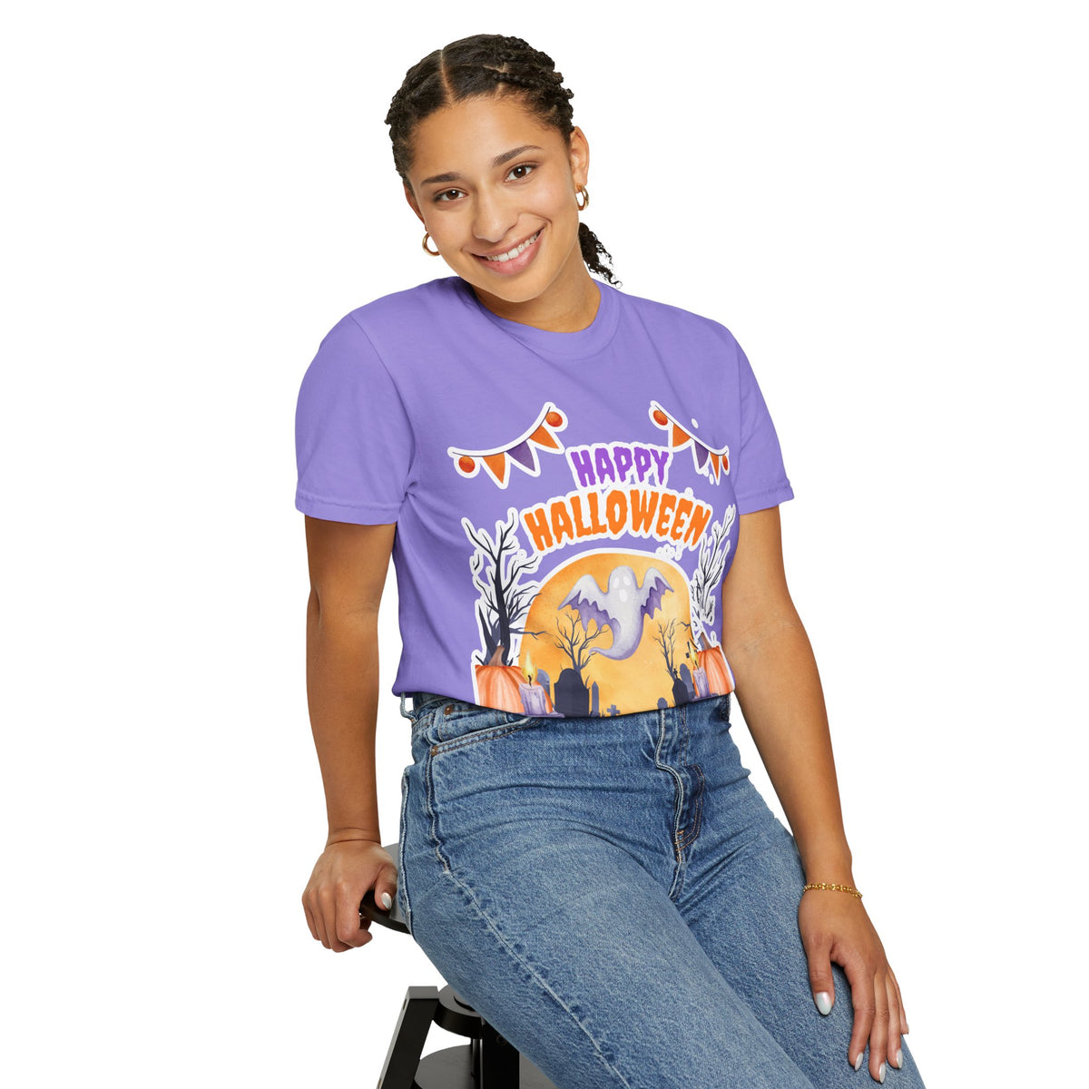 Happy Halloween T-Shirt — Ghost & Pumpkin Halloween Tee